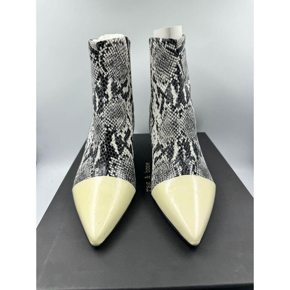 Rag  & Bone Beha Bone Black White Snakeskin Women's Size 9.5 NWB - Picture 2 of 11